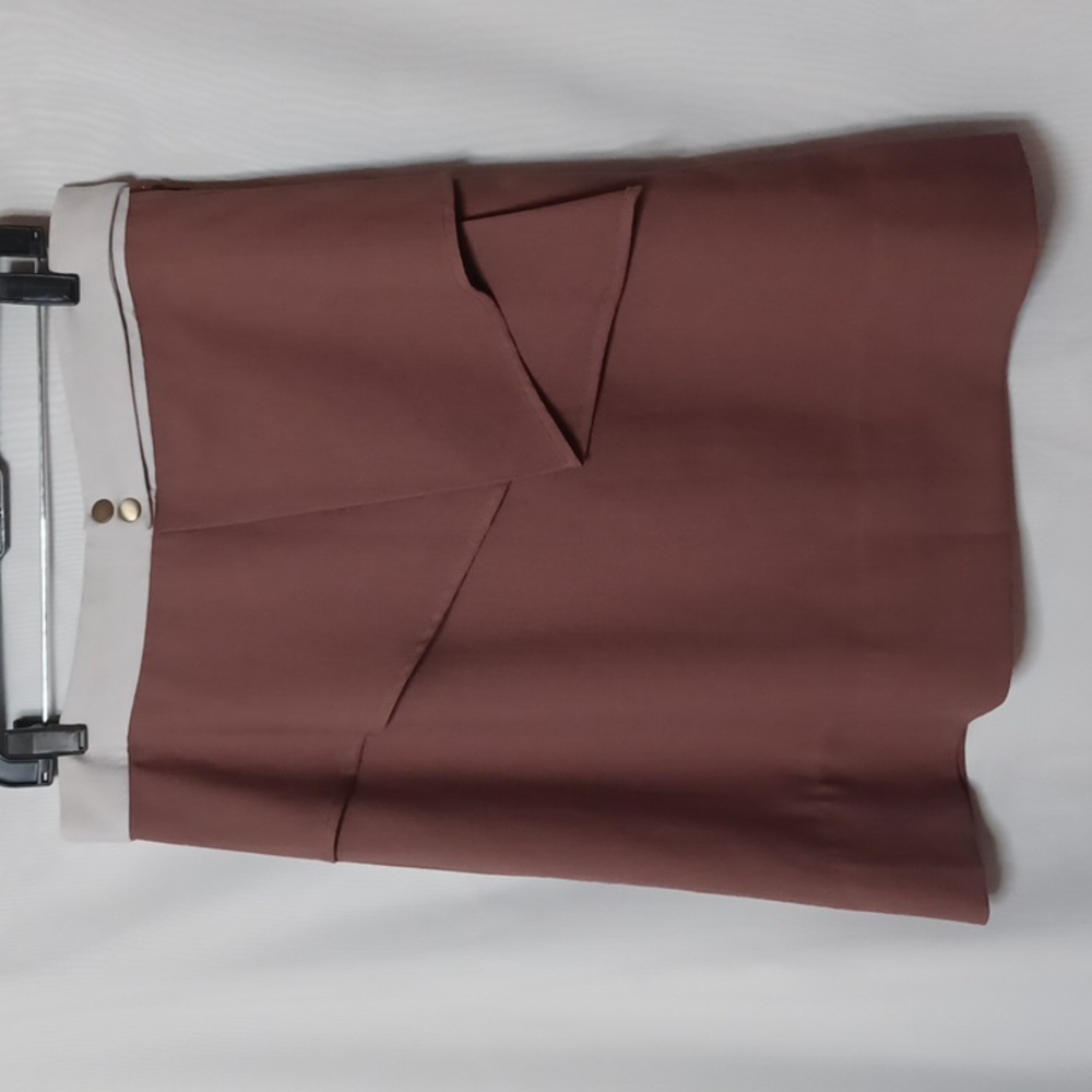 Ellie Makir Women's Brown/Beige Skirt Asymmetrical layered Front. XL